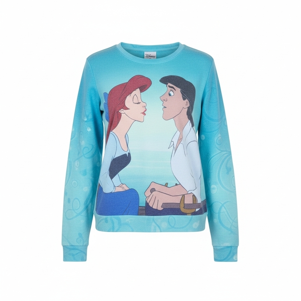 Hot Topic Disney Ariel and Eric Turquoise Long Sleeve Top